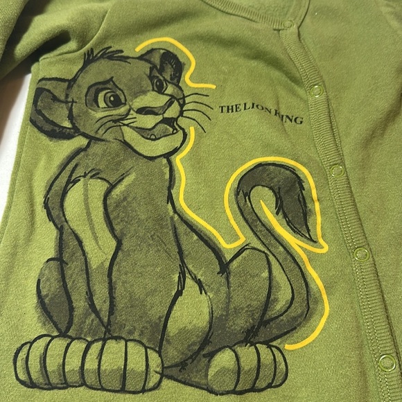 Disney - Green Lion King Kids Footie Romper - Picture 2 of 3